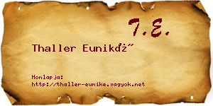 Thaller Euniké névjegykártya